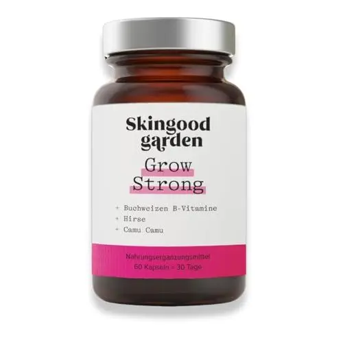 Produktbild: Skingood Grow Strong - mit B-Vitaminen aus Quinoa + Camu Camu + Schachtelhalm - 60 Kapseln