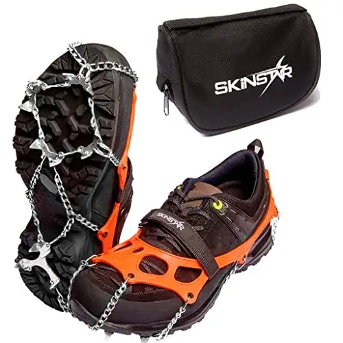 Produktbild: SkinStar Ice PRO Grödel Steigeisen Eisspikes,Schuhkrallen Spikes - Schuh-Ketten zum Wandern - Grödeln Eisspikes
