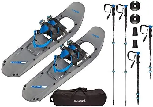 Produktbild: SkinStar Schneeschuh 25 INCH Schneeschuhwandern bis 100 kg mit Tourenski Stock