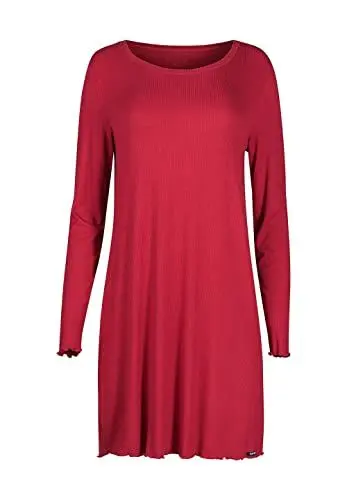 Produktbild: SKINY Damen Sleepshirt Langarm Every Night Special 080890 Nachthemd, red, Einheitsgröße