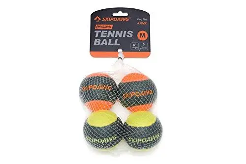 Produktbild: SKIPDAWG Ball Hundeball Tennisball mit Quietscher 4er Set sehr gut für Ballschleuder