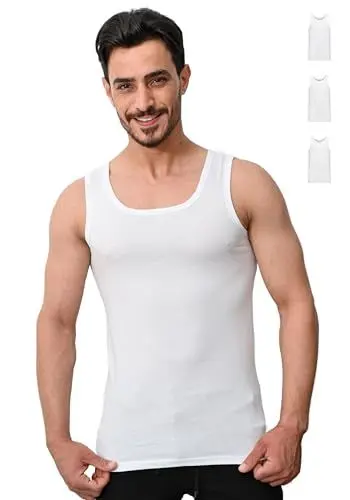 Produktbild: SKIPPER 3er Pack Basic Tank Top Unterhemd Herren aus 100% Baumwolle - Hochwertige Weiche Ärmellos Achselshirt Unterhemd Herren Weiß Männer - Oeko-TEX Zertifiziert (L, Weiß)