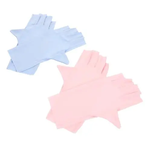 Produktbild: SKISUNO 2 Paar Laufhandschuh Maniküre-Schutzhandschuhe Kühlhandschuhe UV-Handschuhe für Gel-Nagellampe Maniküre-UV-Handschuhe ultraviolettes Licht Sonnenschutzhandschuhe Nagelzubehör Nylon