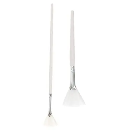 Produktbild: SKISUNO 2st Beauty-fan-pinsel Spa Highlighter-make-up-pinsel Kosmetikbürste Kosmetischer Fächerpinsel Make-up Wimperntusche Weiche Fächerbürste Zum Schälen Feuchtigkeitscreme Nylon Weiß