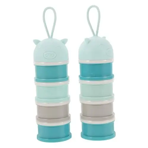 Produktbild: SKISUNO 2stücke Milchpulverbehälter Stapelbar Zum Mitnehmen Für Babynahrung Snacks Flaschenzubereiter Aus -freiem Material Für Unterwegs