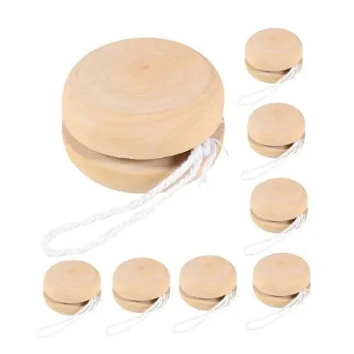 Produktbild: SKISUNO 8st Doodle-Spielzeug- Yo-yo-bälle Selber Machen Jo-jo-bälle Für Kinder Jo-jo-bälle Für Kleinkinder Kognitive Spielsachen Unfertige Jo-jo-bälle DIY-Spielzeug Hölzern Khaki