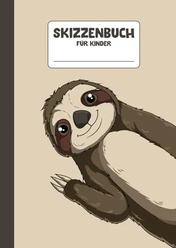 Produktbild: Skizzenbuch für Kinder: A4 Blanko | 110 leere Seiten | Zeichenheft | Malen und Skizzieren für Mädchen & Jungen | Faultier