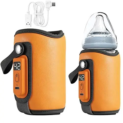 Produktbild: SKJJL Baby Flaschenwärmer, Tragbarer Flaschenwärmer Baby mit LCD-Display, USB Flaschenwärmer, Einstellbare Temperatur Flaschenwärmer für Unterwegs, Babyflaschenwärme für Unterwegs und Zuhause