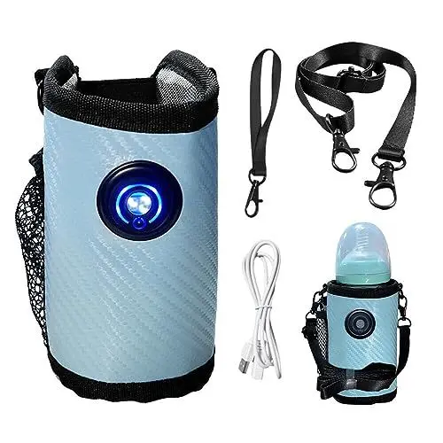 Produktbild: SKJJL Flaschenwärmer Baby Unterwegs USB, Tragbarer Babyflaschenwärmer Mit 1,1 m langem Schultergurt Mit Einstellbare Temperatur, Bottle Warmer Portable, babybrei wärmer für unterwegs Reisen
