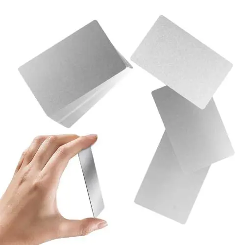 Produktbild: SKJJL Metall Visitenkarten, 100 Stück Metall Visitenkarten Rohlinge, 86x54x0,21mm, Gravierte Visitenkarten Aluminium, Visitenkarten Laser,Visitenkarten Blanko Metall für DIY Geschenkkarten Büro