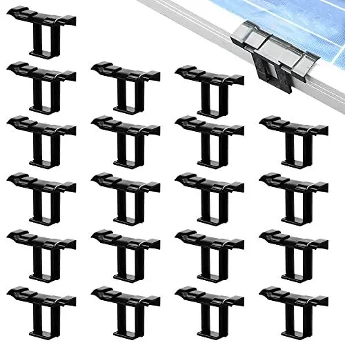 Produktbild: SKJJL Solarpanel Wasserablauf Clips, 20 Stück Wasserablauf Clips PV Module 35mm, Solarpanel Schlammentfernungsclip Wasserablauf Wasserableitung Clip, Ablauf Clips für Wasser Ablauf Photovoltaik Panel