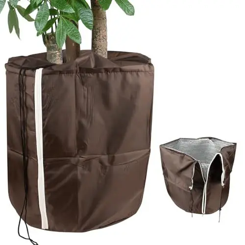 Produktbild: SKJJL Winterschutz für Pflanzen, Schutzhaube Pflanzen, Olivenbaum Winterschutz, Winterschutz für Kübelpflanzen mit Zugband, Pflanzenschutz Winter Kübelpflanzen Vor Frost Und Nässe, 45 x 50 cm