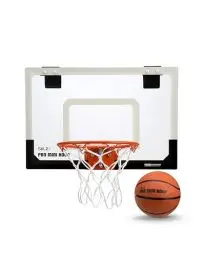 Produktbild: SKLZ Pro Mini-Basketballkorb, transparente, bruchsichere Rückwand, rückfedernde Kante, robustes Netz und 12,7 cm Ball, gepolsterte Türhalterungen zum Aufschieben, für Büro, Wohnheim, 45,7 x 30,5 cm