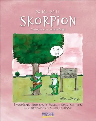 Produktbild: Skorpion 2024: Sternzeichenkalender-Cartoonkalender als Wandkalender im Format 19 x 24 cm.