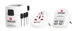 Produktbild: SKROSS | 1.302522 | PRO + USB (4xA) | Universeller Reiseadapter - Zusätzliche 4 USB-Ladebuchsen - Spannung und Leistung 100V - 700W / 250V - 1750W. Anti-Stromschlagschutz