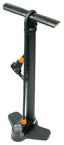 Produktbild: SKS GERMANY AIR-X-PRESS 8.0 Standpumpe (Luftpumpe mit MULTI-VALVE-Ventilkopf in modernem Design, präzise Druckkontrolle, sicherer Halt und angenehme Haptik, Druck max.: 8 bar/115 PSI), schwarz Höhe: 600 mm
