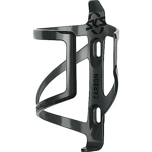 Produktbild: SKS GERMANY DUAL SC RH Flaschenhalter für Fahrräder (Fahrradzubehör aus recycelten Carbonfasern, seitliche Entnahme, für alle gängigen Fahrradflaschen), schwarz