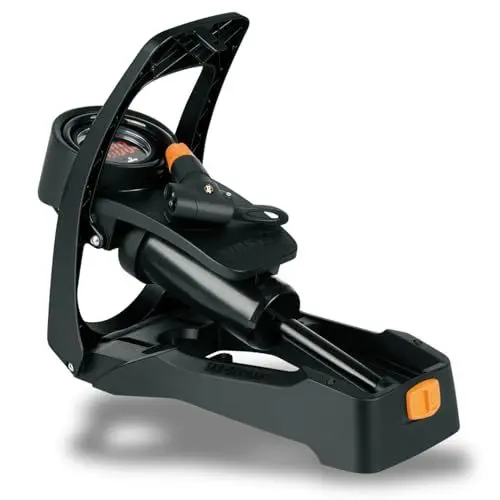 Produktbild: SKS GERMANY AIRSTEP DIGI Fußpumpe mit Digitalmanometer (Luftpumpe für alle Ventilarten, rückenschonend, LED-Manometer, max. Druck: 7 bar/102 PSI), Schwarz