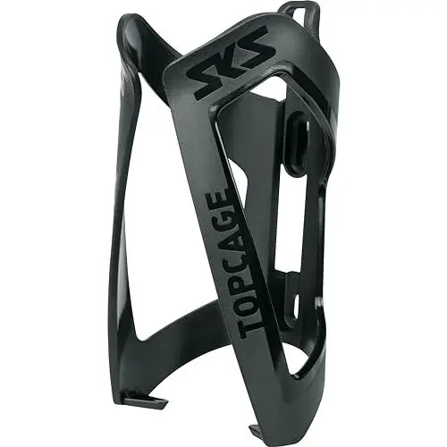 Produktbild: SKS GERMANY TOPCAGE BLACK Flaschenhalter für Fahrräder (Fahrrad-Flaschenhalter aus hochfestem, leichtem Kunststoff, verstellbarer Anschlag, variable Fanghaken für sichere Arretierung, ohne Schrauben)