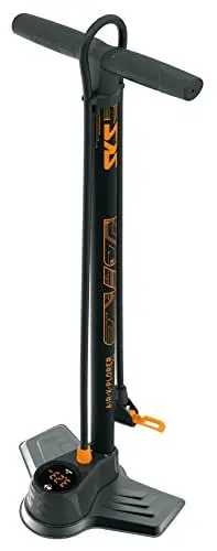 Produktbild: SKS GERMANY AIR-X-PLORER DIGI 10.0 Standpumpe (Luftpumpe für alle Ventilarten, LED-Digitalmanometer, Stahlrohr, Metallfuß, Soft-Touch-Griff, max. Druck: 10 bar / 144 PSI)
