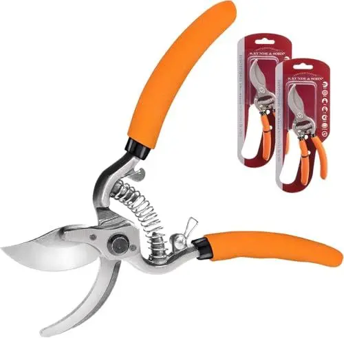 Produktbild: SKS – die leichteste geschmiedete Gartenschere 2ER-Set 2X SKS6 – ergonomisches Design – Bypass – Rosen-Rebschere – ∅20mm – kompl. beschichtet, rostfrei