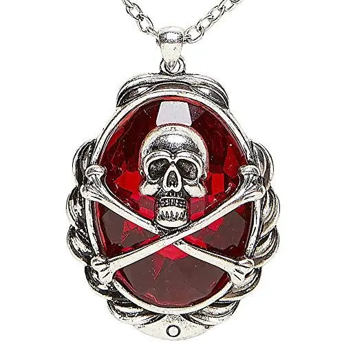 Produktbild: W WIDMANN MILANO Party Fashion 46757 - Halskette mit Totenkopf und Juwel, Piraten Kette, Fasching, Karneval, Mottoparty