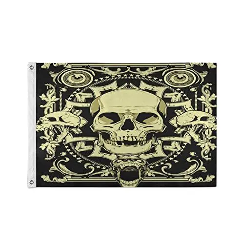 Produktbild: Skull King Art Wasserdicht Quadrat Banner Gartenflagge Dekoration Frühling Sommer Für Hof Im Freien