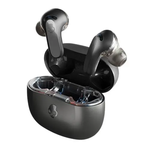 Produktbild: Skullcandy Rail ANC In-Ear Wireless-Kopfhörer mit Noise Cancelling, 27 Std. Akkulaufzeit, Mikro, kompatibel mit iPhone, Android und Bluetooth-Geräten - Schwarz