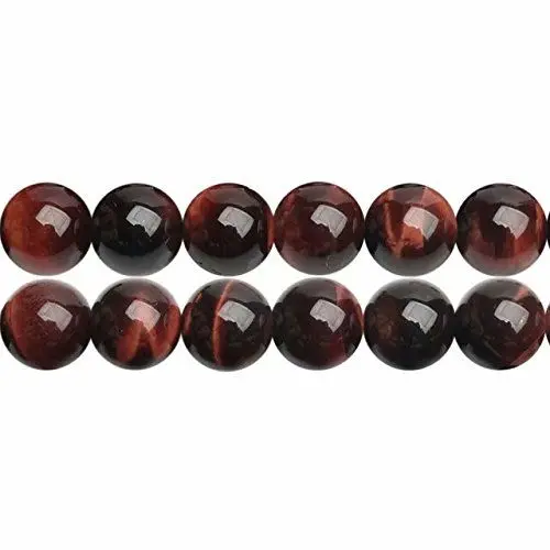 Produktbild: SKYBEADS Natürliche Tigerauge Rot Runde 10mm Halbedelstein Perlen zum Auffädeln 38cm Strang Approx 36 Stück