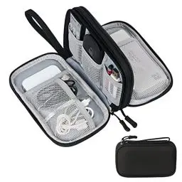 Produktbild: Skycase Kabeltasche,Elektronikzubehör Organizer,Tragbare Kabelorganizer,Doppelte Kabel Tasche für Elektronische Accessoires USB Powerbank SD-Karte Ladekabel,7.5