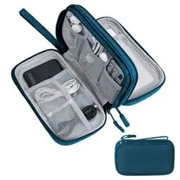Produktbild: Skycase Kabeltasche,Kabel Organizer Tasche,Elektronikzubehör Organizer,Tragbare Kabelorganizer,Doppelte Kabel Tasche für Elektronische Accessoires USB Powerbank SD-Karte Ladekabel,Grün