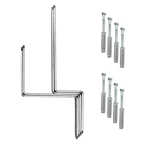 Produktbild: SkyRevolt Wandhalterung für Biertischgarnitur Festzelt-Garnitur Wand-Aufhängung Halterung-Set für 1 Tisch 2 Bänke 4x Stahl-Wandhaken inkl. Befestigung