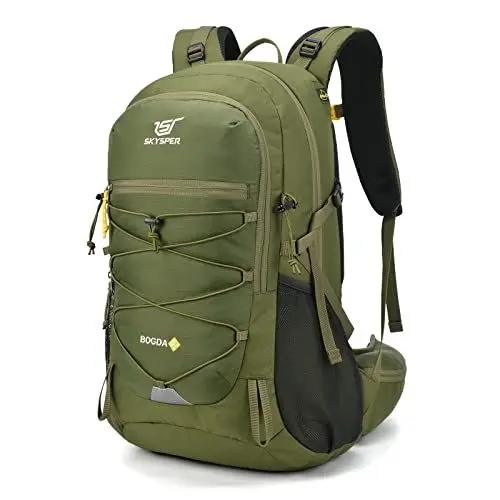Produktbild: SKYSPER BOGDA 35 Wanderrucksack 35L Camping Backpack mit Rückenbelüftung & Trinksystem Trekkingrucksack aus atmungsaktivem 3D Air Mesh Polyester Camping Outdoor Wandern Rucksack