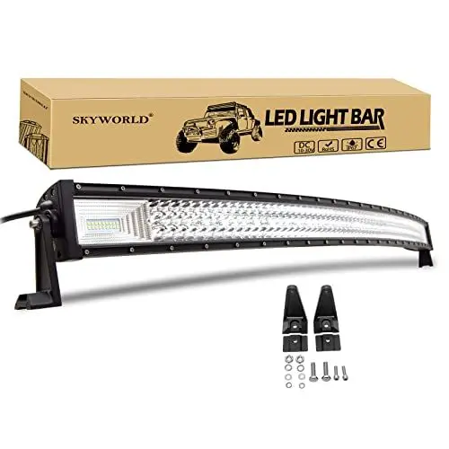 Produktbild: SKYWORLD 52 Zoll 130cm 675W Led Arbeitsscheinwerfer Bar Gebogen, 12V 24V Zusatzscheinwerfer Auto LED Arbeit Licht Bar Wasserdicht Lightbar für Auto SUV Offroad ATV LKW Traktor Fahrzeuge 4x4