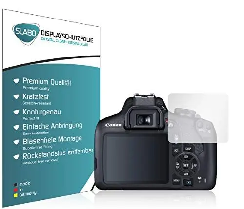 Produktbild: Slabo 4 x Displayschutzfolie für Canon EOS 2000D Displayfolie Schutzfolie Folie Crystal Clear KLAR