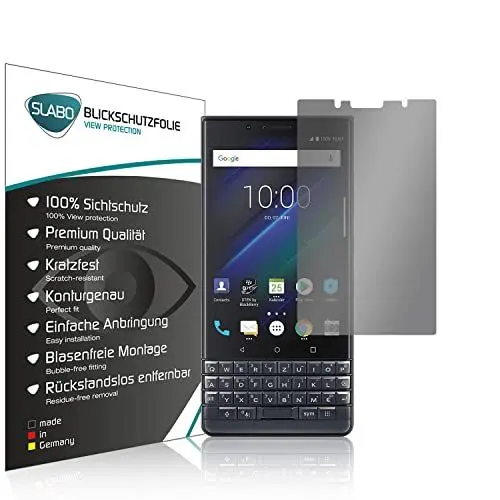 Produktbild: Slabo Blickschutzfolie kompatibel mit BlackBerry Key2 LE Sichtschutz 4-Way Displayschutzfolie 360 Grad View Protection Privacy Schwarz