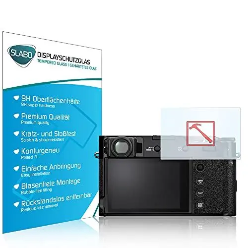 Produktbild: Slabo Premium Panzerglasfolie für fujifilm X100V Panzerfolie Schutzfolie Echtglas Folie Tempered Glass KLAR 9H Hartglas