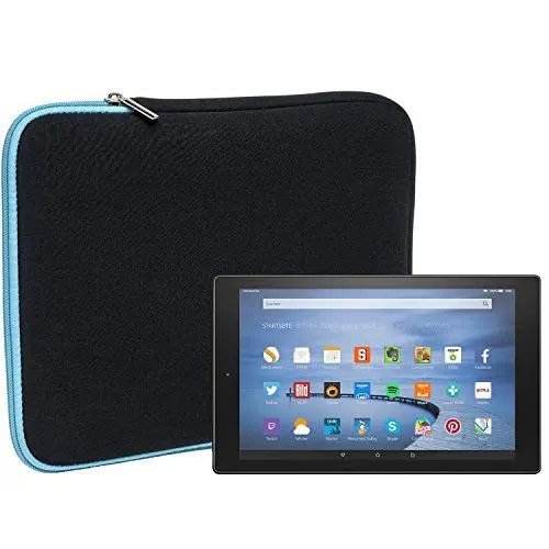 Produktbild: Slabo Tablet Tasche Schutzhülle für Amazon Fire HD 10 Hülle Etui Case aus Neopren – TÜRKIS/SCHWARZ