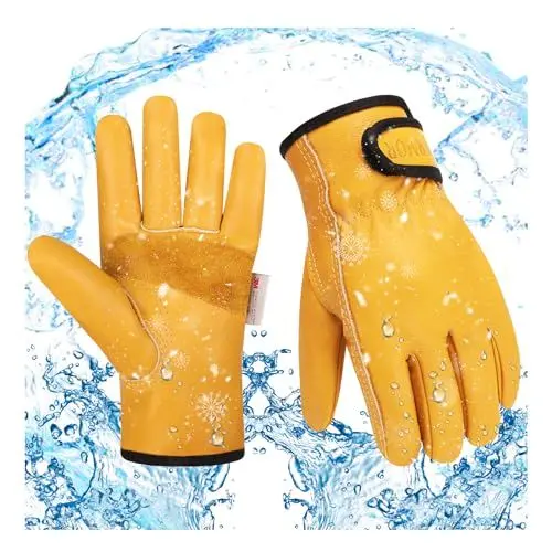Produktbild: SLARMOR Winter Arbeitshandschuhe für Damen und Herren,Leder Thermo Arbeitshandschuhe mit Thermo Baumwollfutter,Winter Thermo Arbeitshandschuhe für Straßenreinigung, Holzeinschla
