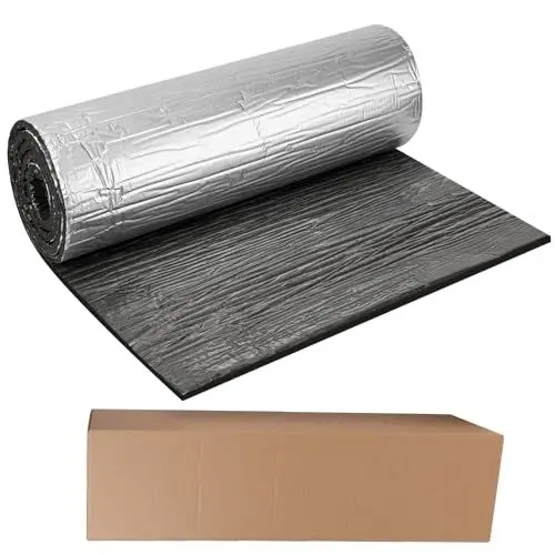 Produktbild: Sleeleece 200cm X 50cm X 10mm Dämmmatte Auto Schallschutzmatte Dämmung Isolierung Schallschutz selbstklebend Mattenrolle Akustikschaumstoff Feuerfest, Feuchtigkeitsfest, Wasserdicht B