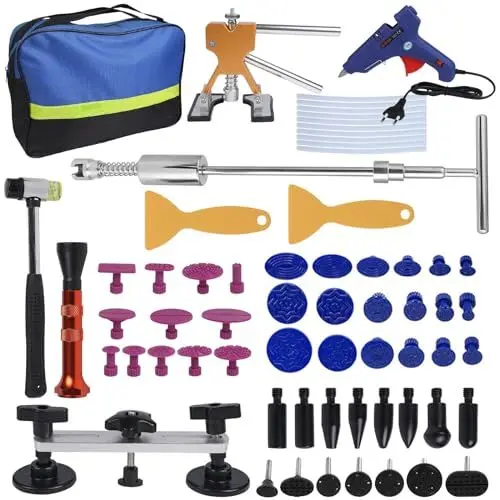 Produktbild: Sleeleece 66pcs Dellen Reparaturset Auto Paintless Dent Removal Kit,Auto Reparatur Ausbeulwerkzeug Lackfreies Dent Puller Set,DIY Lifter für Fahrzeug Dellen