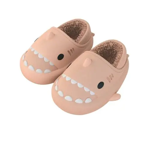 Produktbild: Sleeleece Shark Sildes Slippers Damen Herren Hai Hausschuhe Plüsch Gefüttert Pantoffeln Geschlossen Slides Unisex Winter Haifisch Schlappen Wärme Bequem Plüsch Hausschuhe Wasserdichte Indoor Outdoor