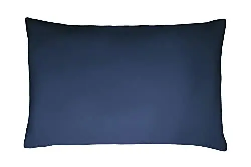 Produktbild: Sleepdown Kissenbezüge, 100% Baumwollsatin, 2 Stück, antiallergen, Fadenzahl 300, Luxus-Bettwäsche – Marineblau – 50 x 75 cm