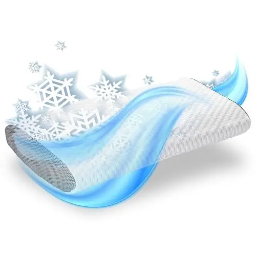 Produktbild: Sleezzz Cool Viskoelastik Nackenstützkissen 35 x 75 cm geringerer Temperaturempfindlichkeit des Spezial-Memoryschaum, Orthopädisches Nacken-Kissen, Memory-Foam, Ergonomisches Kopfkissen