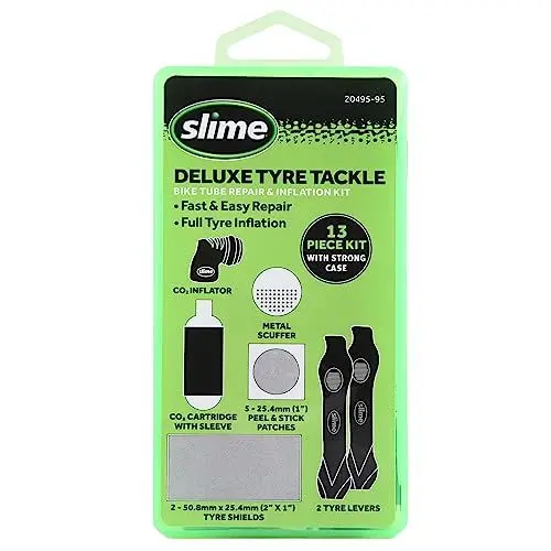 Produktbild: Slime 20495-95 Radreifen-Reparaturset, Deluxe Set für die Reparatur von Reifenschläuchen mit Pumpenset
