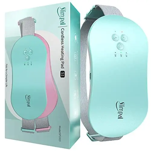 Produktbild: Slimpal Wärmegürtel Periode, Kabellos Perioden Wärmegürtel Elektrisches Heizkissen USB Tragbares Heizkissen mit Menstruations Wärmegürtel für die Zeit, Geschenke für Frauen und Mädchen, Aqua