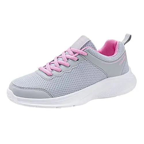 Produktbild: Slingback Ballerina Damen Slip on Sneakers Damen Freizeit Damen Schnürschuhe mit weicher Sohle Bequeme Schuhe Outdoor Mesh Schuhe Runing Fashion Winter Turnschuhe Damen Spangenballerinas (Grey, 38)