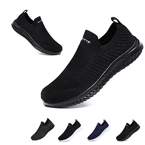 Produktbild: Slip On Sneakers Herren Damen Nurse Schuhe Walkingschuhe Outdoor Turnschuhe Sportschuhe Gym Bequem Leichte Schuhe Atmungsaktiv Freizeitschuhe Memory Foam Fitness Sporthalle