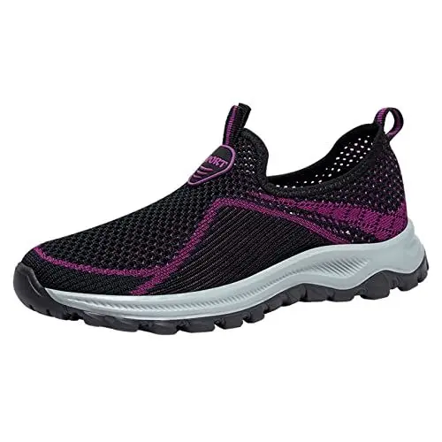 Produktbild: Slip on Schuhe Damen Ballerina Damen Schwarz Damen Atmungsaktive Casual Leichte Sportschuhe für Damen Ballerinas Damen Größe 43 Schuhe Für Dirndl Damen (Black, 41)