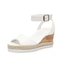 Produktbild: Slip-on-Loafer für Herren 2024 Sommer Damen-Schuhe mit Keilabsatz Sandalen ÃœbergröÃŸe Sommer-Vintage-Freizeitschuh Sandale mit Keilabsatz Fischmaul einzeilige Schnallen-Loafer Q-928 White 6.5